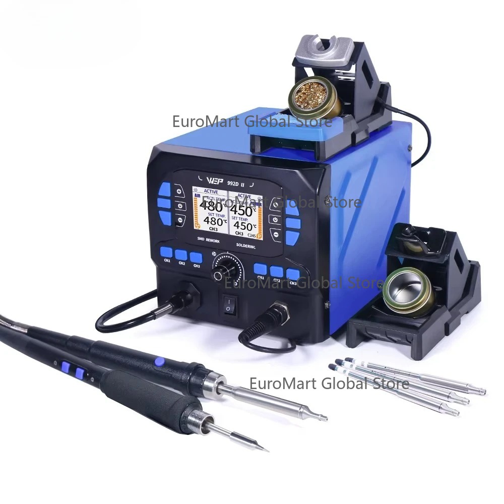 C210 Precision Soldering Station - 992D-II 2-in-1 LCD-Display Heißluft-Lötstation mit Präzisions-Lötstift