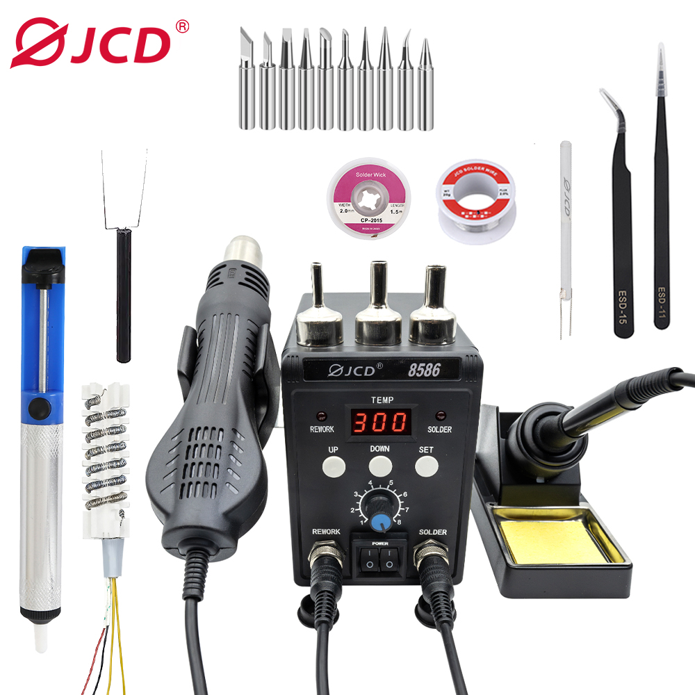 2 In 1 Soldering Rework Station 750W - JCD 750W 8586 2-in-1 Digitale ESD-Heißluft-Lötstation