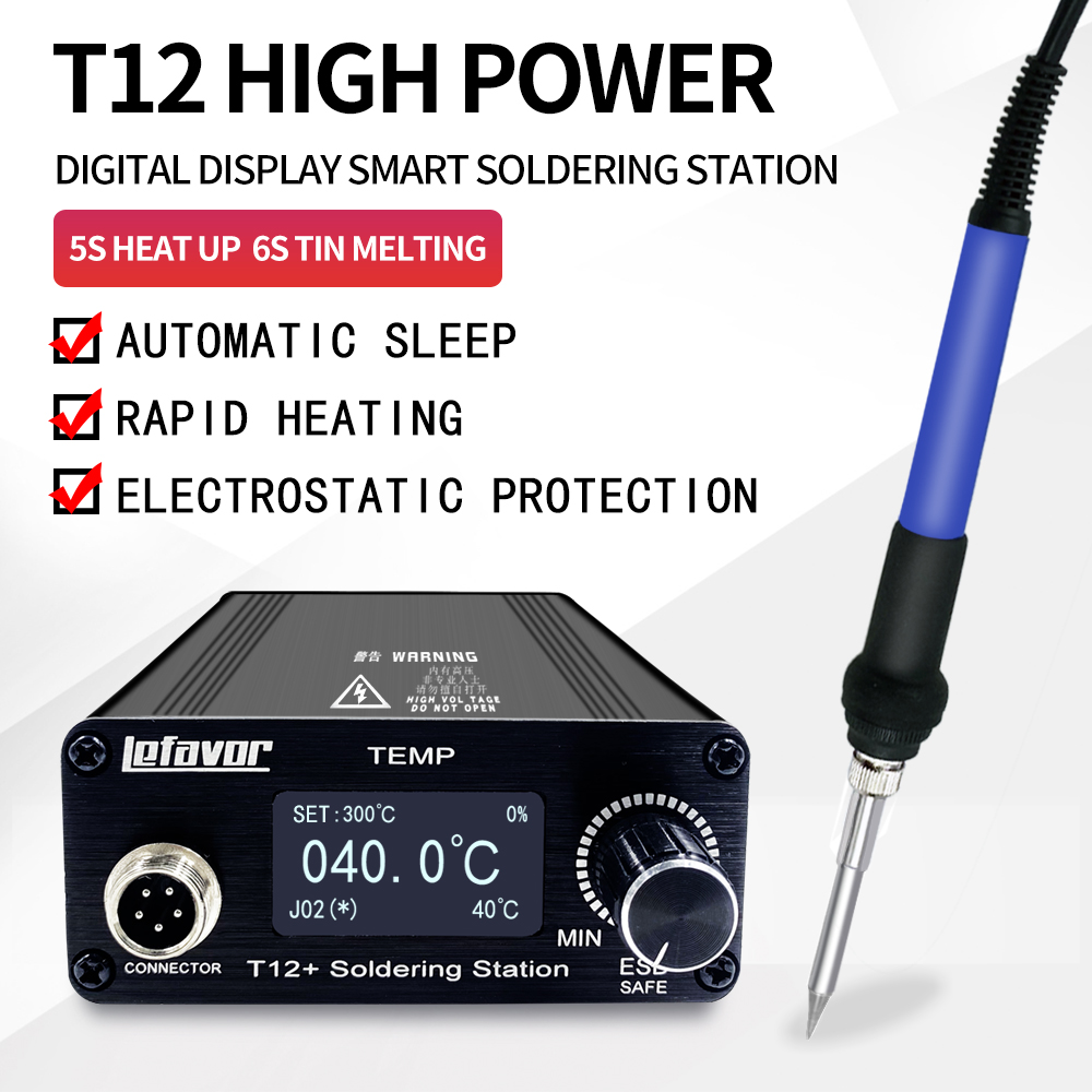 T12 Soldering Station Oled - T12 + Lötstation Lötkolben 1,3 Zoll