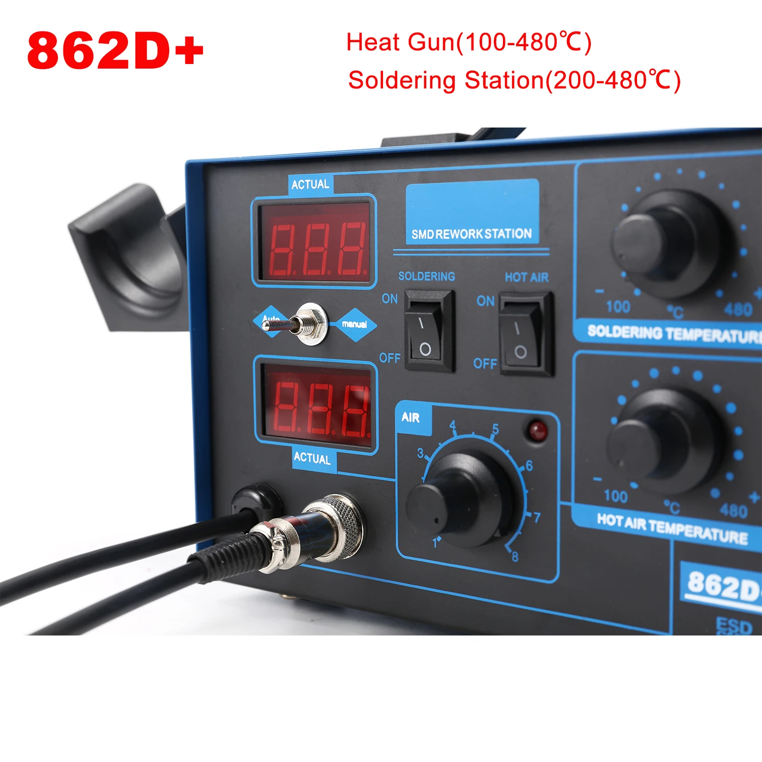 862D+ Lötstation 2-in-1 BGA Re – 2 In 1 Soldering Rework Station 750W Bewertung und Preis